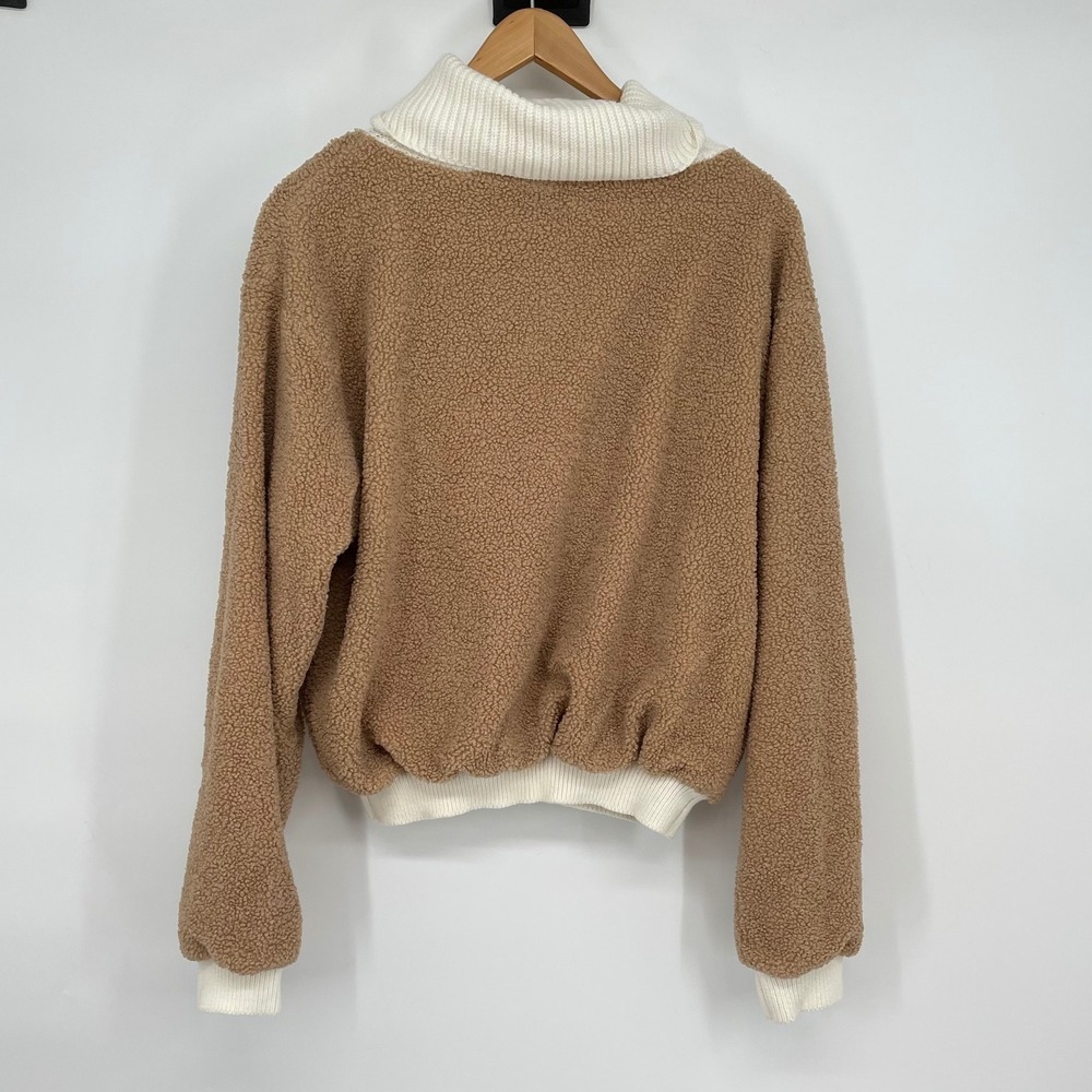 Dolan Left Coast Collection Pullover Sherpa Knit Half Zip Sweater Size L Cozy - Picture 2 of 6